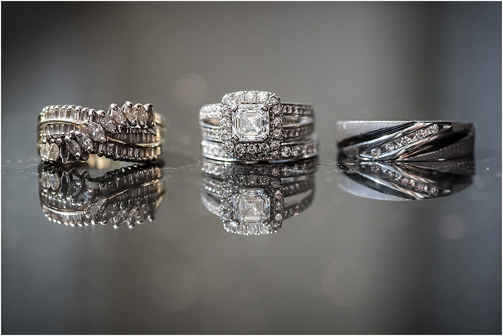 macro detail shot of wedding rings