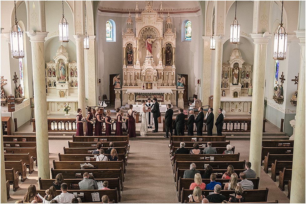 wedding ceremony at Saint Peter and Paul Bow Valley Nebraska