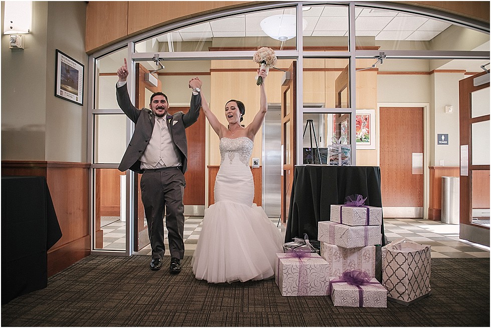bride and groom reception entrance Champion's Club Lincoln Nebraska