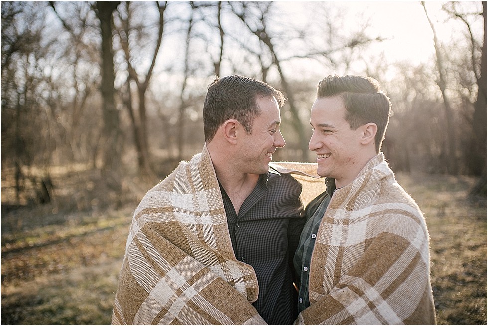 couple wrapped in blanket